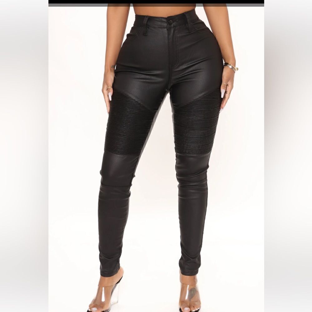 Fashion Nova Take Me On A Ride Faux Leather Pants Black Size 3